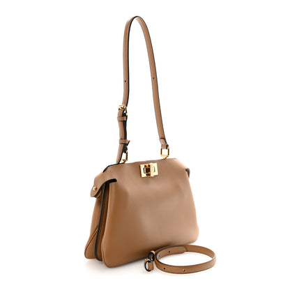 Fendi Vitello Small Soft Peekaboo Satchel Cappuccino 3 of 9