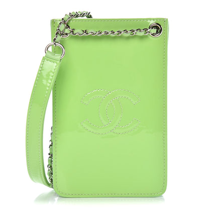 Chanel Patent Crossbody CC Phone Holder Light Green 1 of 10