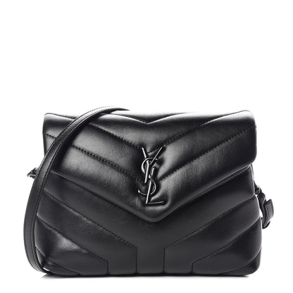 Saint Laurent Calfskin Y Quilted Monogram Toy Loulou Crossbody Bag Black 1 of 10