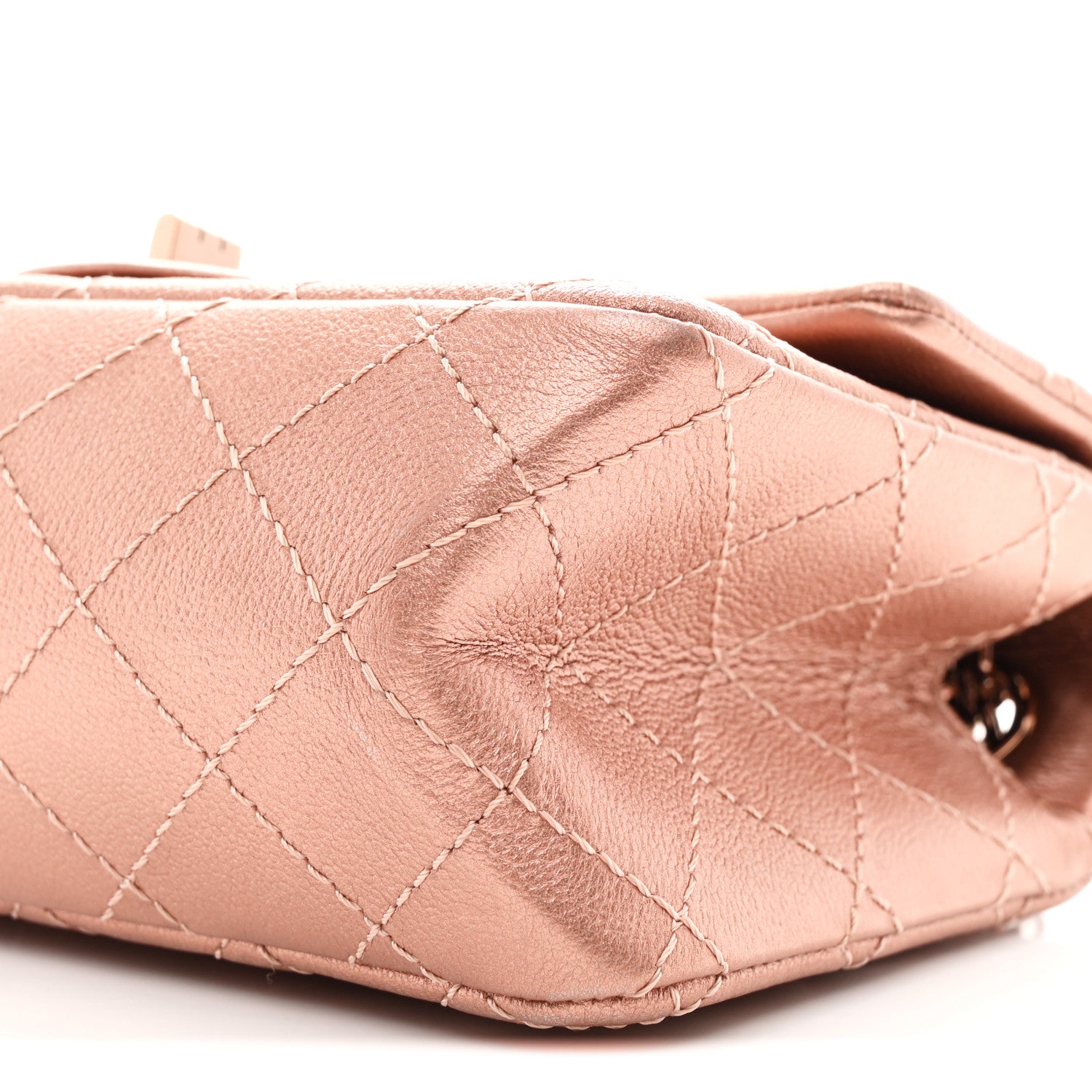 Chanel Metallic Grained Calfskin Quilted 2.55 Reissue Mini Flap Copper Pink 10 of 10