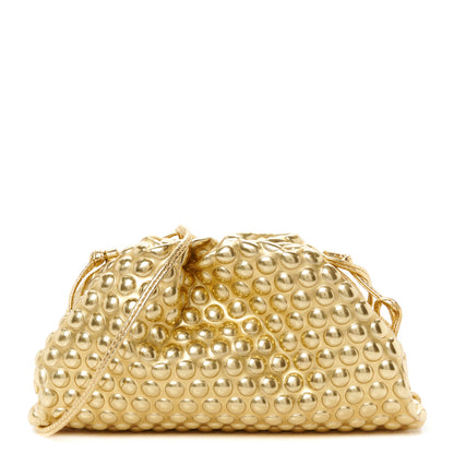 Bottega Veneta Metallic Fabric Bubble Wrap The Mini Pouch Gold 1 of 9