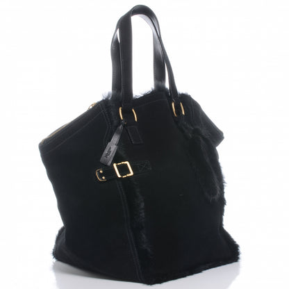 Saint Laurent Suede Mink Medium Downtown Tote Black 3 of 7