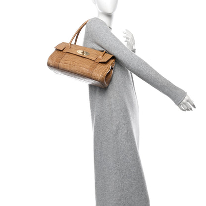 Mulberry Crocodile Embossed Calfskin East West Bayswater Teak 2 of 13