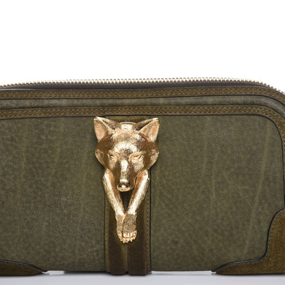 Burberry Prorsum Grainy Nubuck Alma Fox Clutch Olive 5 of 11