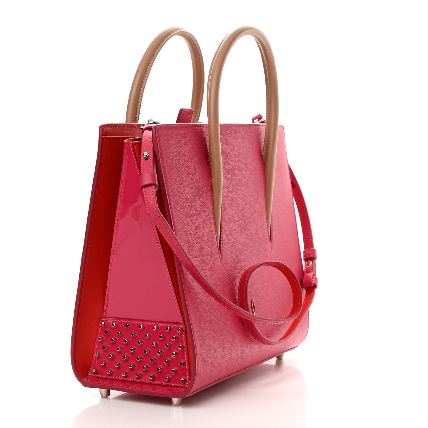 Calfskin Empire Patent Studded Medium Paloma Loulou