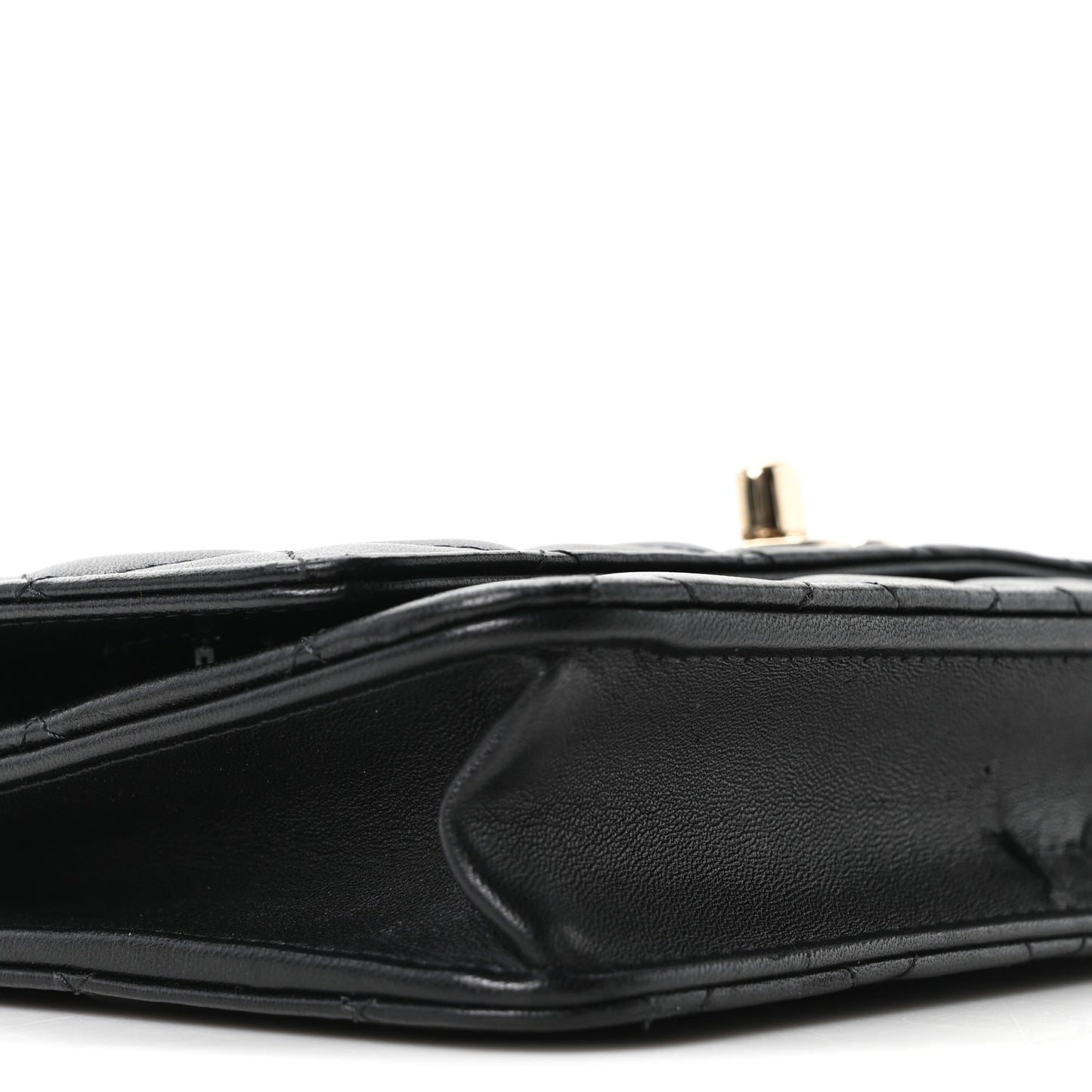 Lambskin Quilted Trendy CC Wallet On Chain WOC Black