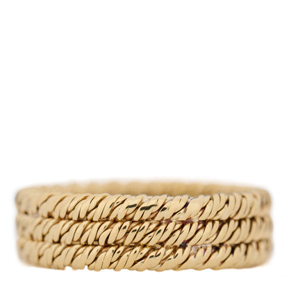Tiffany 18K Yellow Gold Twisted Rope 3 Row Ring 63 10.25 1 of 4