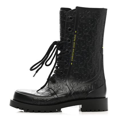 Christian Dior Oblique Rubber Diorcamp Boots 35 Black 1 of 7