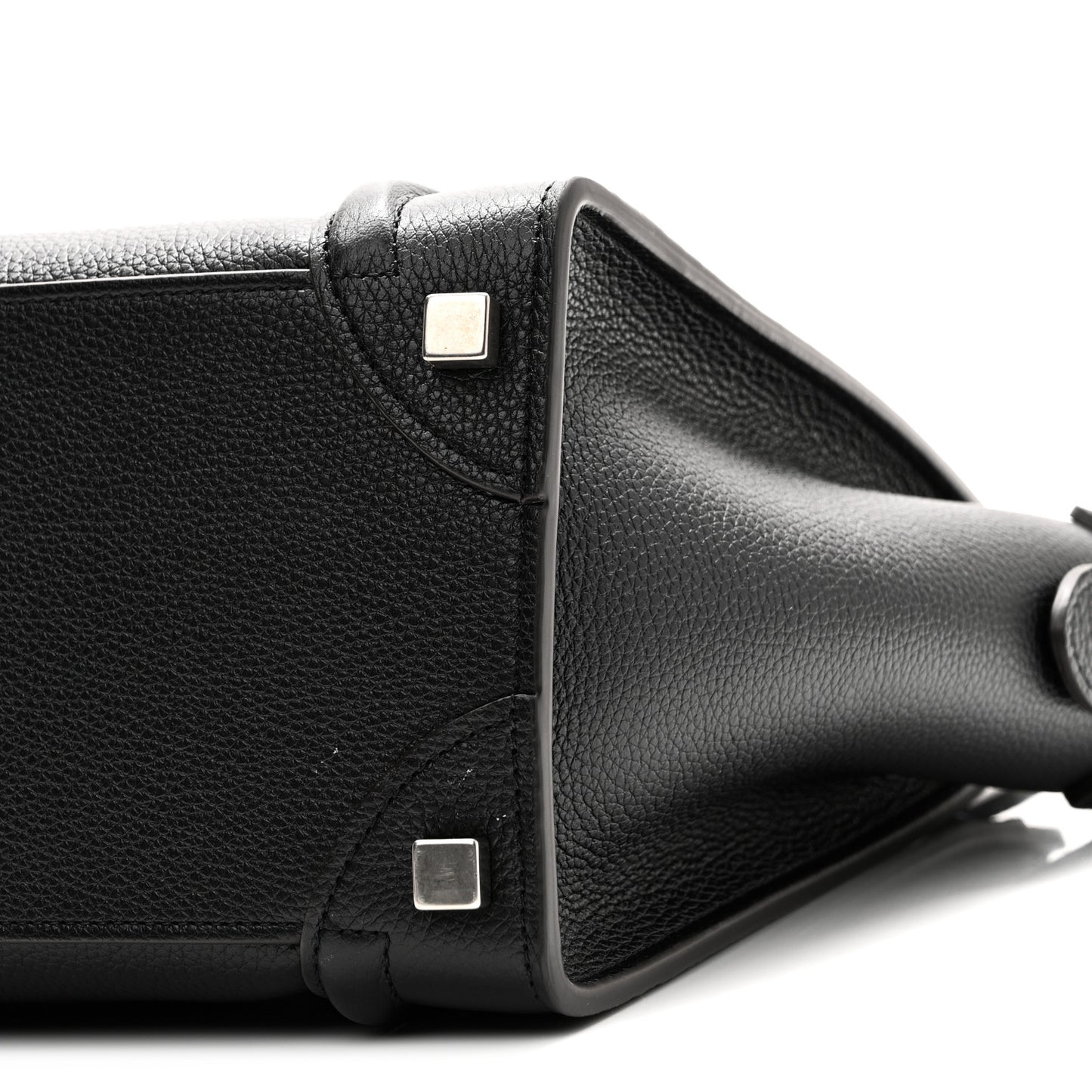 Drummed Calfskin Micro Luggage Black