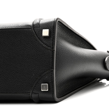 Celine Drummed Calfskin Micro Luggage Black 10 of 10