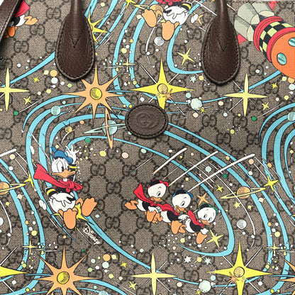 Gucci X DISNEY GG Supreme Monogram Donald Duck Retro Interlocking G Shopping Tote Beige Multicolor New Acero 8 of 13