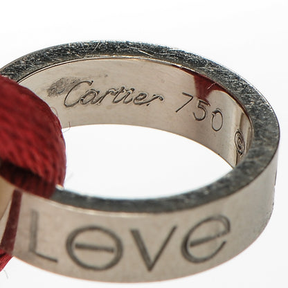 Cartier 18K White Gold Charity LOVE Adjustable Cord Bracelet Red 4 of 6