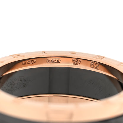 Bulgari 18K Rose Gold Black Ceramic B.Zero1 Two-Band Ring 62 10 4 of 4