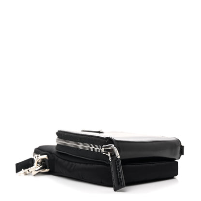 Prada Brushed Calfskin Mini Crossbody Pouch Black 4 of 12