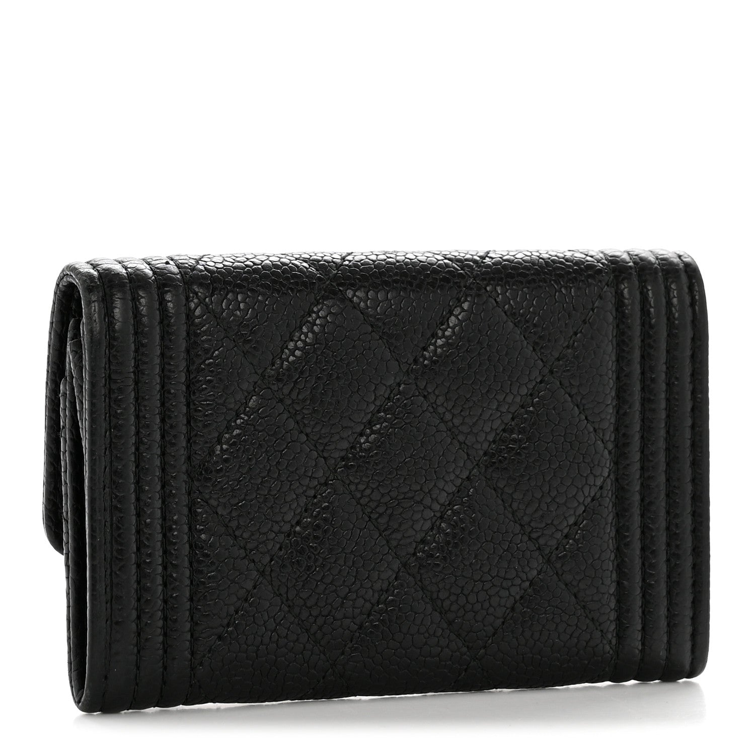 Chanel Caviar Quilted Boy Flap Card Holder Black 3 of 10
