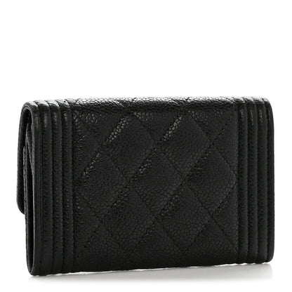 Chanel Caviar Quilted Boy Flap Card Holder Black 3 of 10