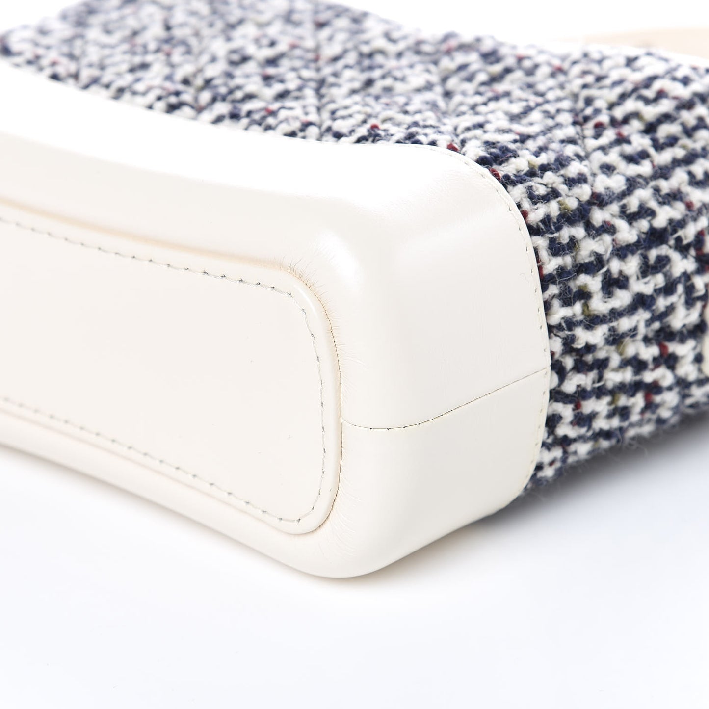 Tweed Calfskin Quilted Small Gabrielle Hobo Ivory Multicolor