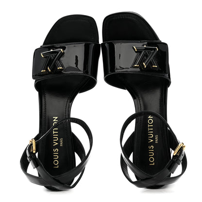 Louis Vuitton Patent Calfskin Shake Sandals 39 Black 2 of 9