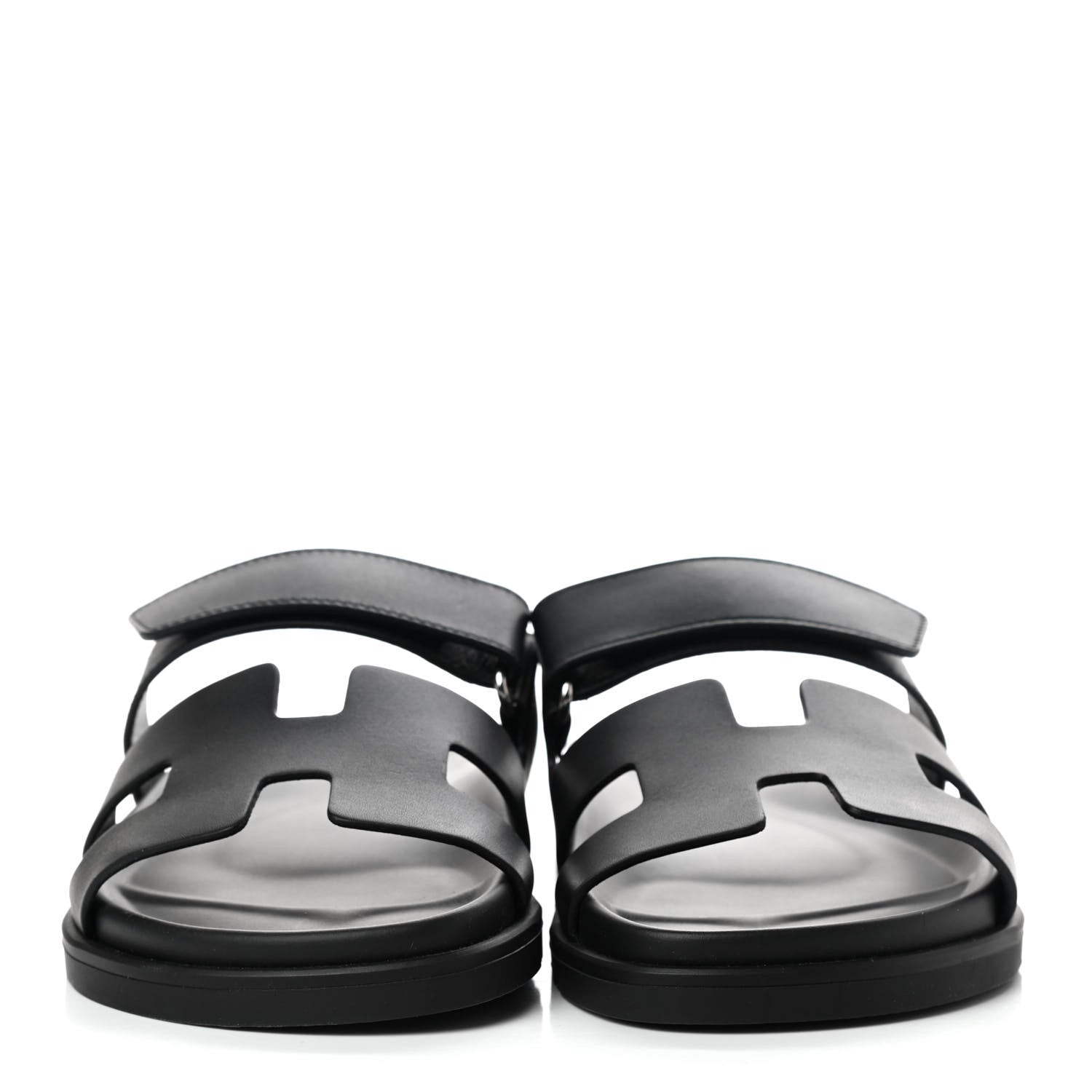 Hermes Calfskin Womens Chypre Sandals 37 Black 2 of 8