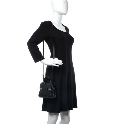 Delvaux Smooth Calfskin Micro Tempete Satchel Black 2 of 10