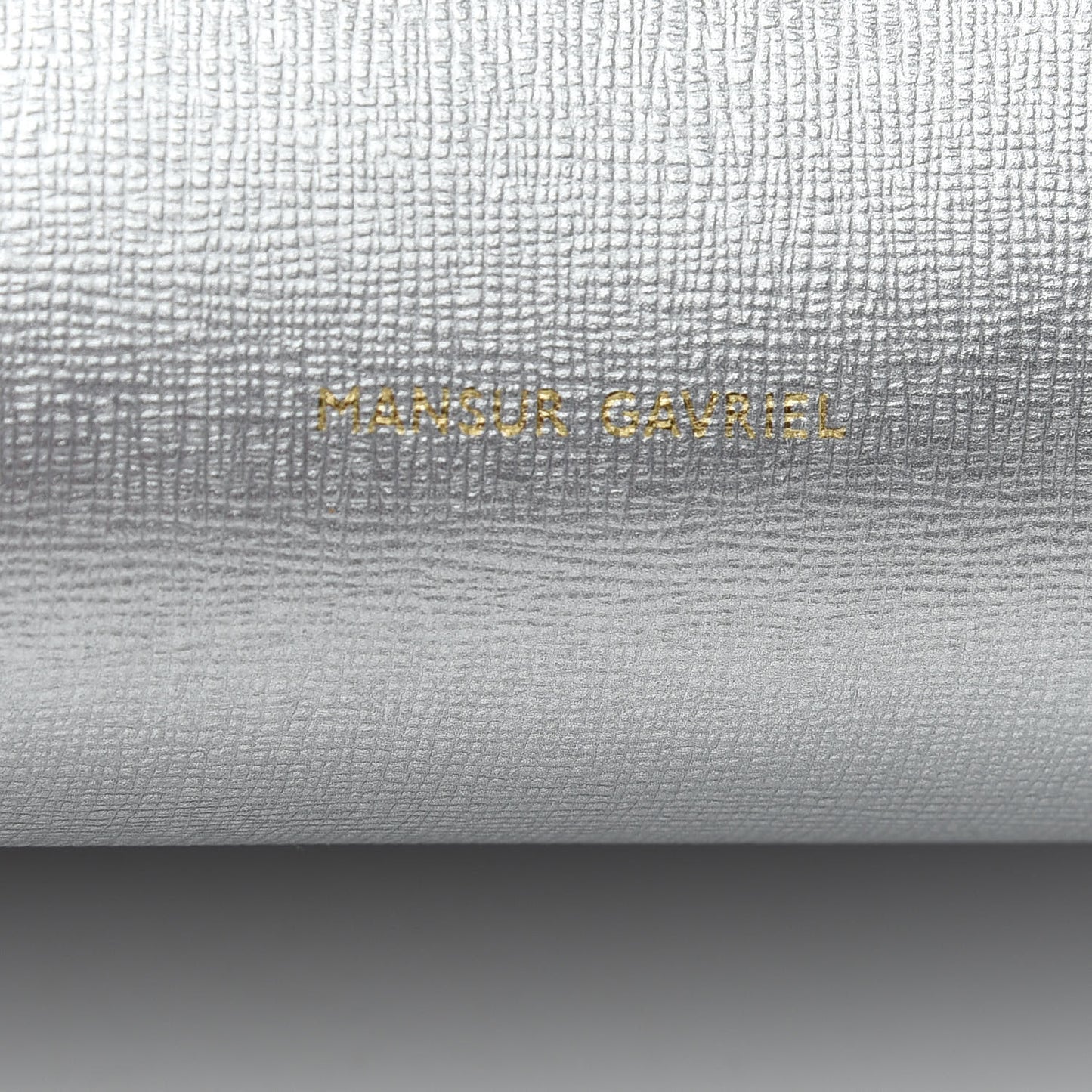 Metallic Saffiano Small Shopping Tote Silver