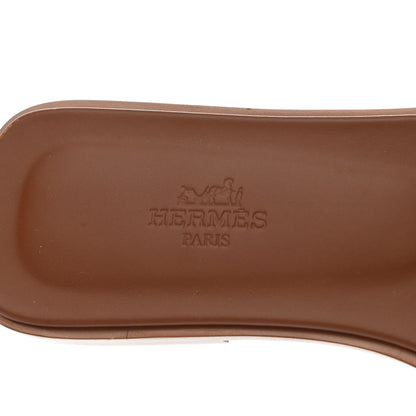 Hermes Box Calfskin Oran Sandals 37.5 Gold 7 of 8