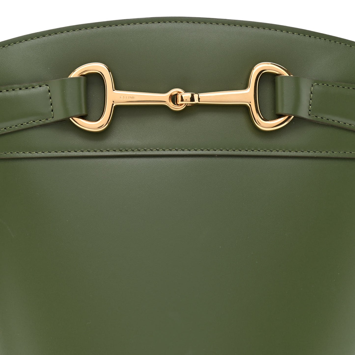 Calfskin Crecy Bucket Bag Green