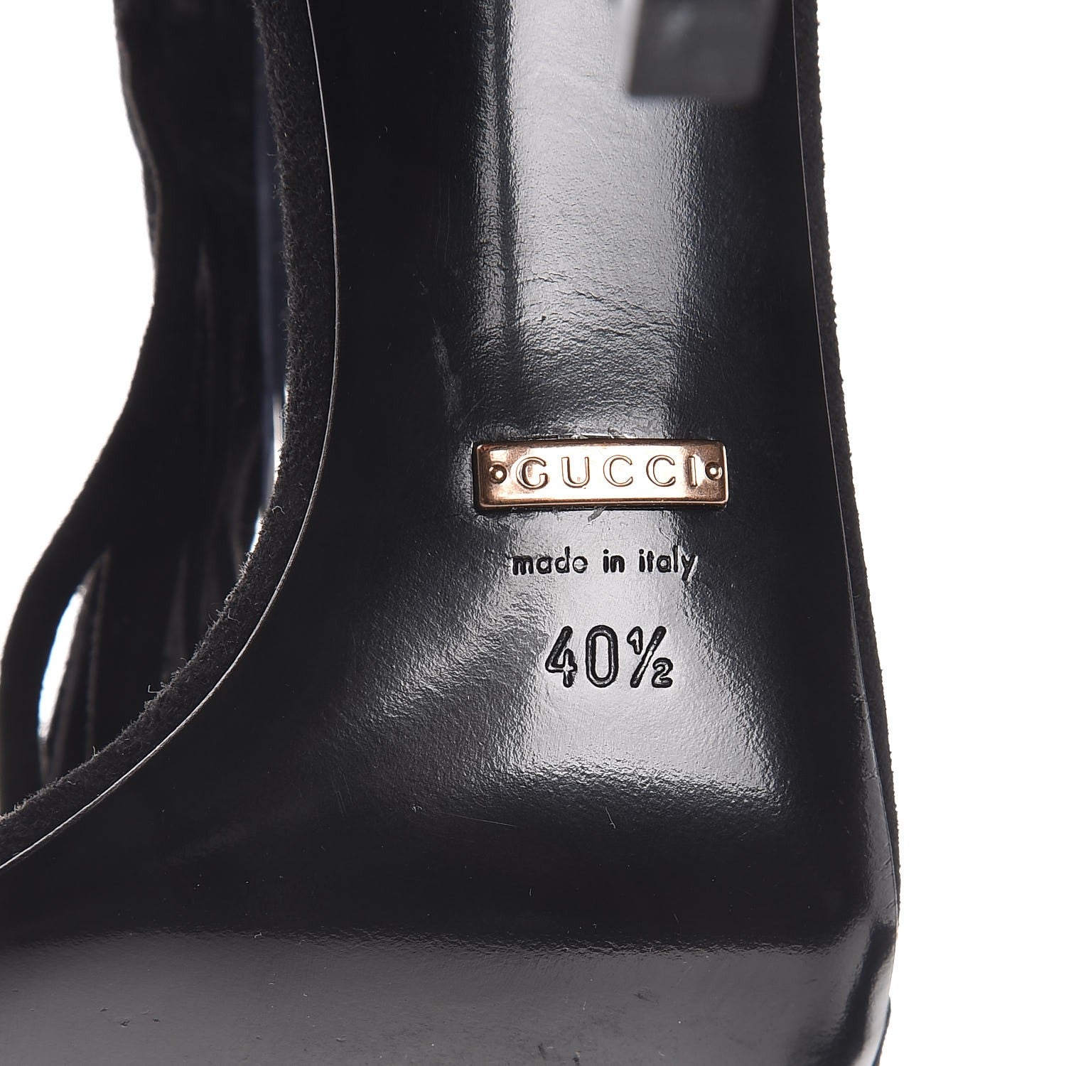 Gucci Suede Fringe Becky High Heel Sandals 40.5 Black 8 of 10