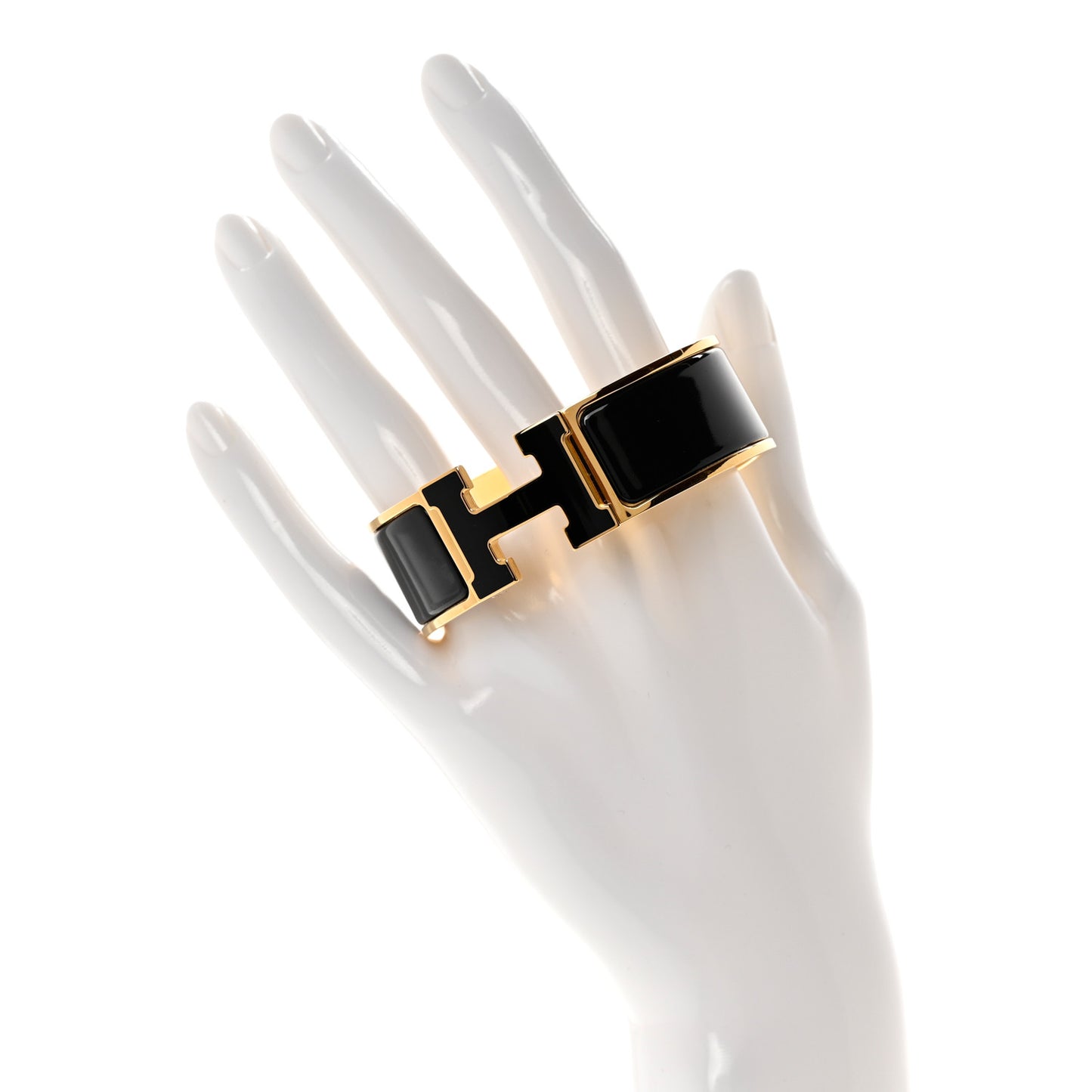 Enamel Wide Clic Clac H Bracelet PM Black