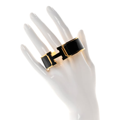 Hermes Enamel Wide Clic Clac H Bracelet PM Black 2 of 4