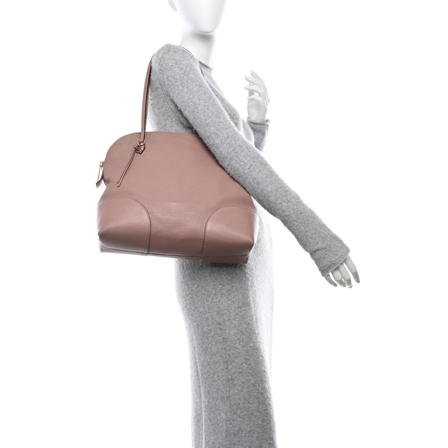 Pebbled Calfskin Medium Bree Shoulder Bag Pink