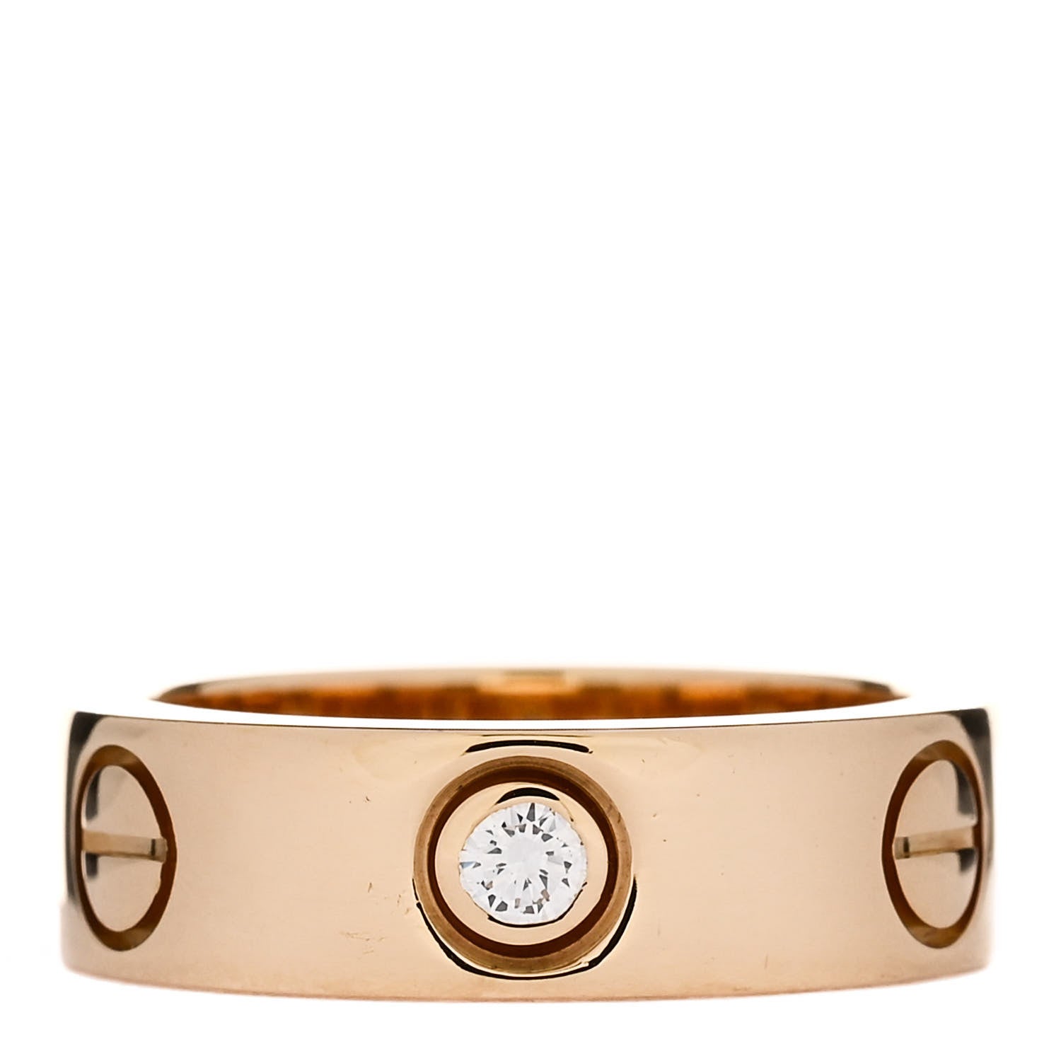 Cartier 18K Yellow Gold 3 Diamond 5.5mm LOVE Ring 48 4.5 1 of 6