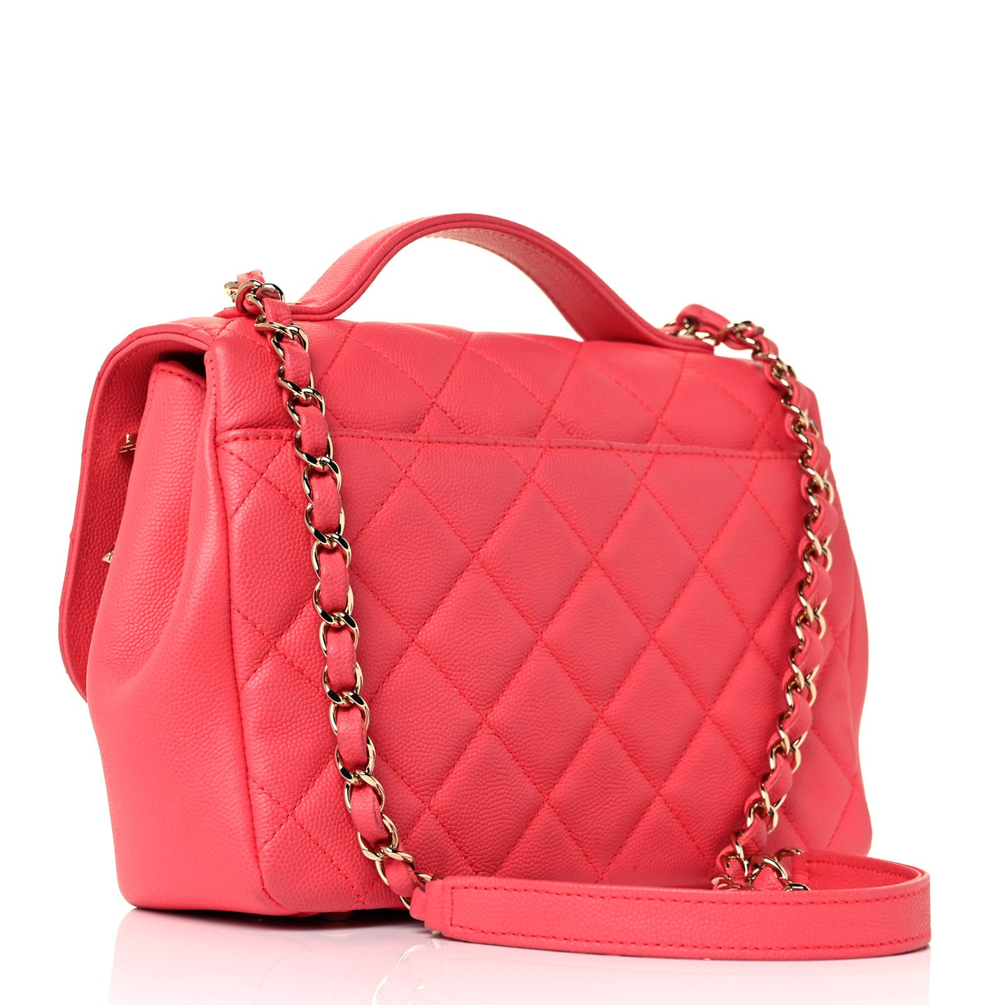 Caviar Quilted Small Business Affinity Flap Pink