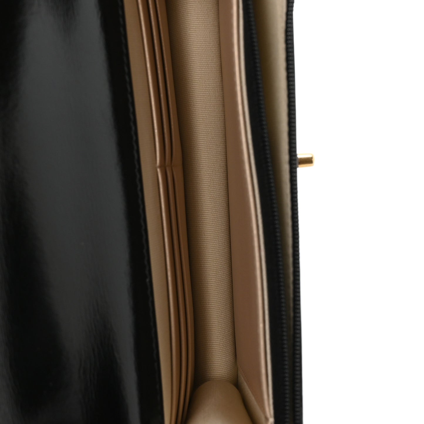 Shiny Crumpled Calfskin Quilted Precious Tie Wallet On Chain WOC Black