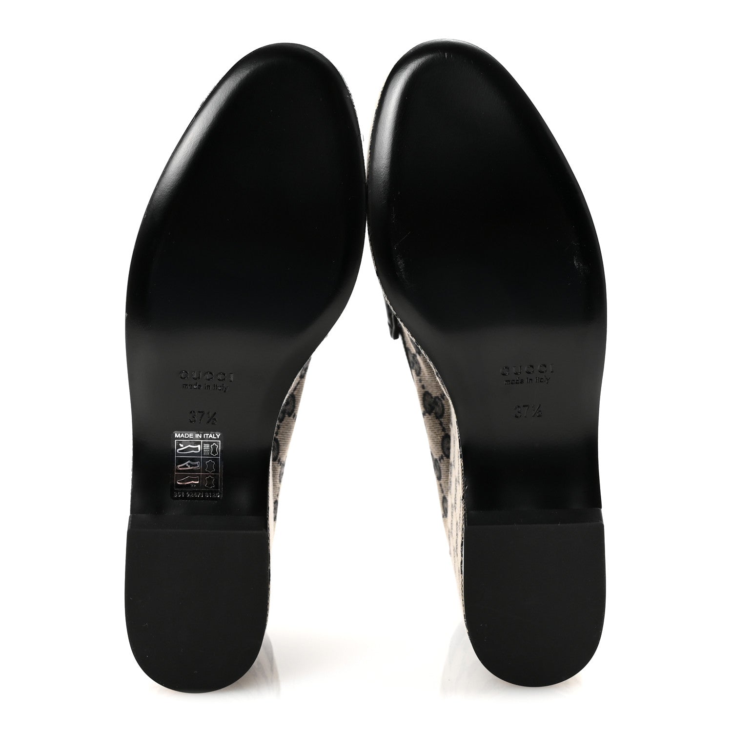 Gucci Canvas GG Monogram Horsebit Calfskin Womens Horsebit Platform Loafers 37.5 Beige Blue 6 of 10