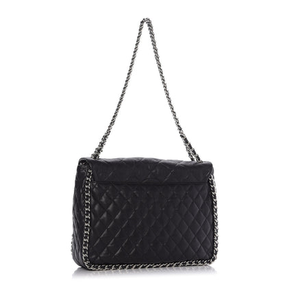 Chanel Washed Lambskin Quilted Maxi Chain Around Flap Black 3 of 10