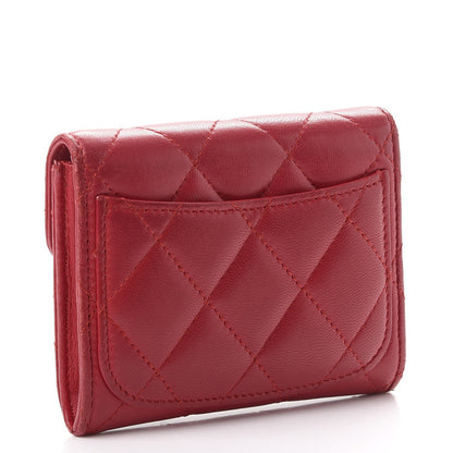 Chanel Lambskin Quilted Card Holder Dark Pink 3 of 15