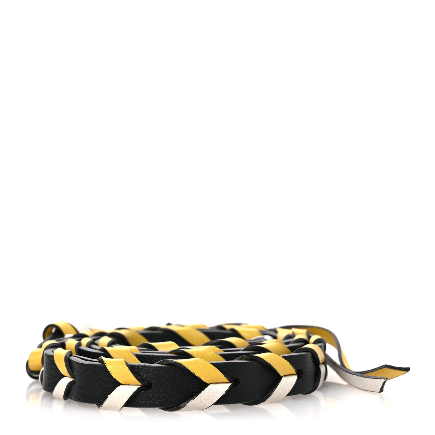 Calfskin Braided Strap Black Multicolor