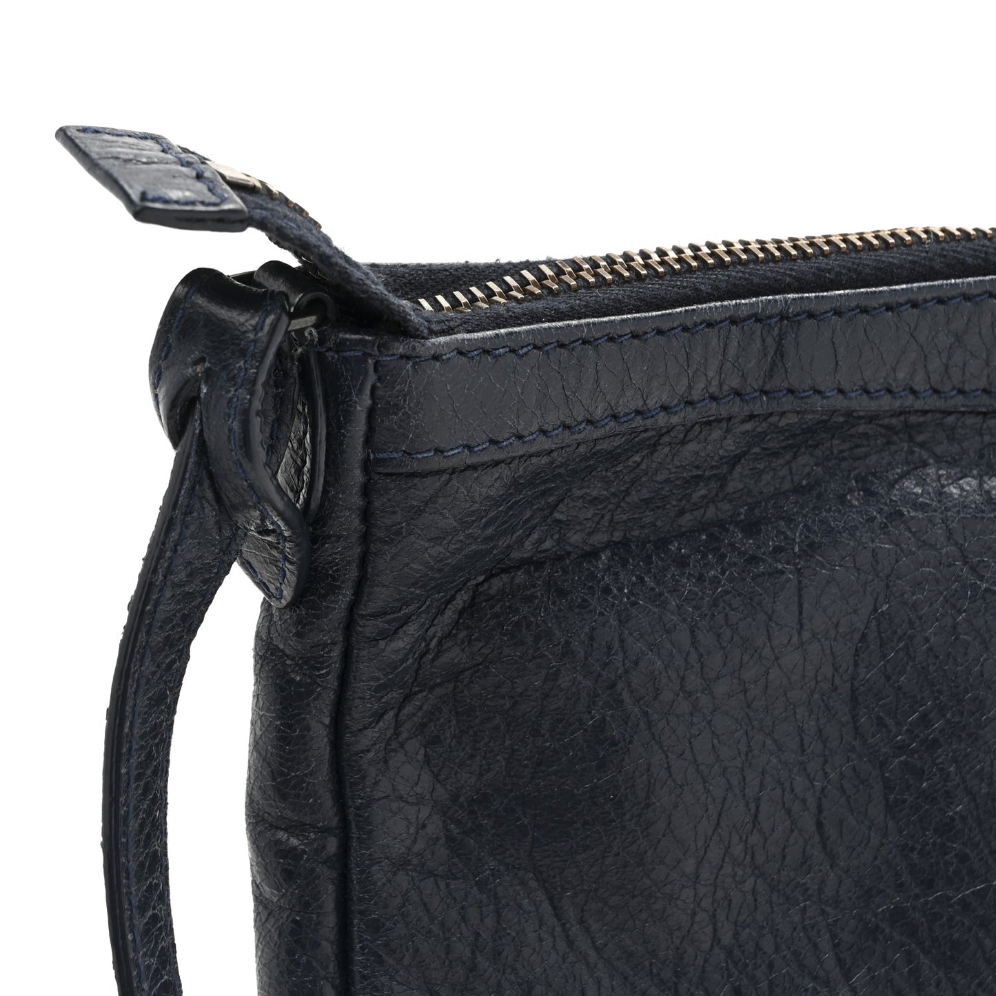 Agneau Classic Hardware Flat Crossbody Bleu Obscur