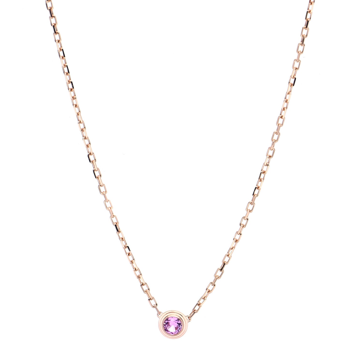 Cartier 18K Pink Gold Pink Sapphire D'Amour Pendant Necklace 1 of 4