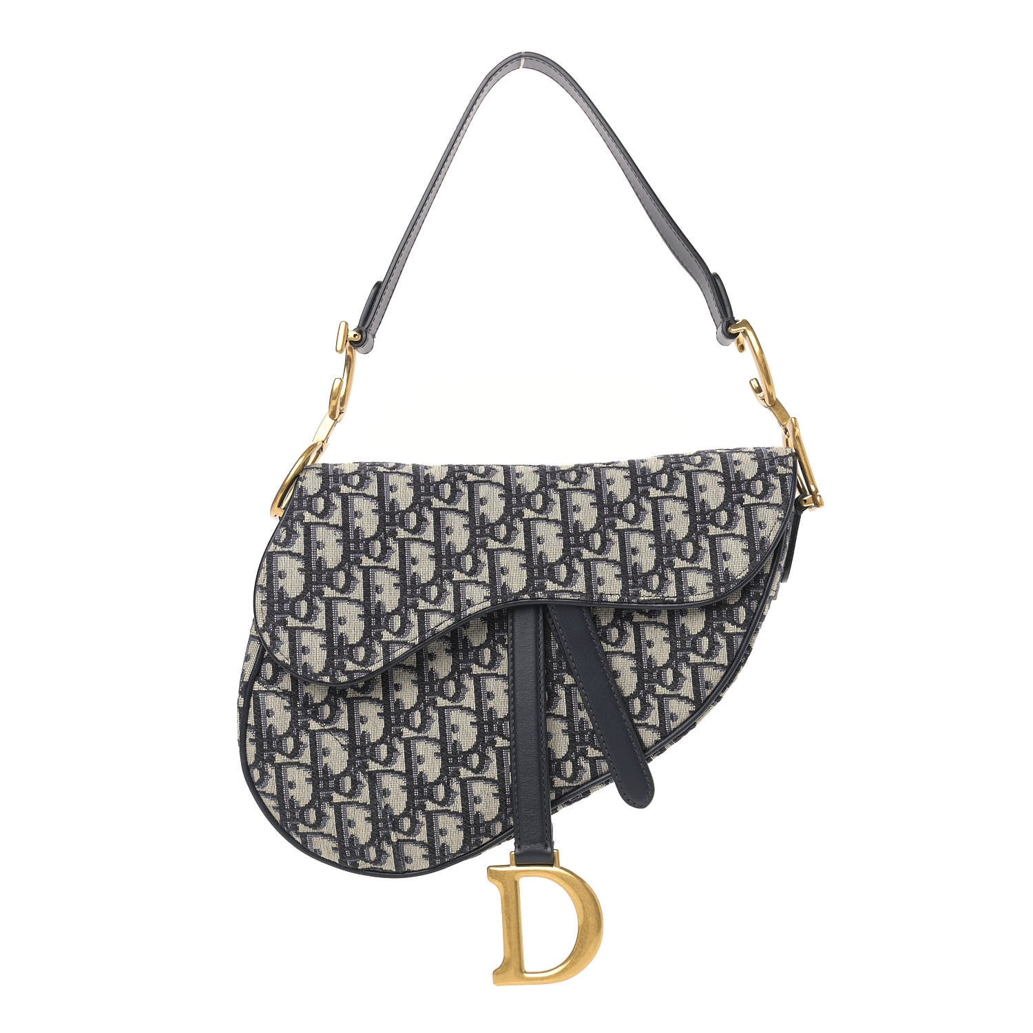 Christian Dior Oblique Saddle Bag Blue 1 of 9