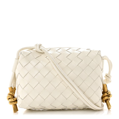 Bottega Veneta Nappa Intrecciato Metallic Knot Mini Loop Camera Bag Bone 1 of 9
