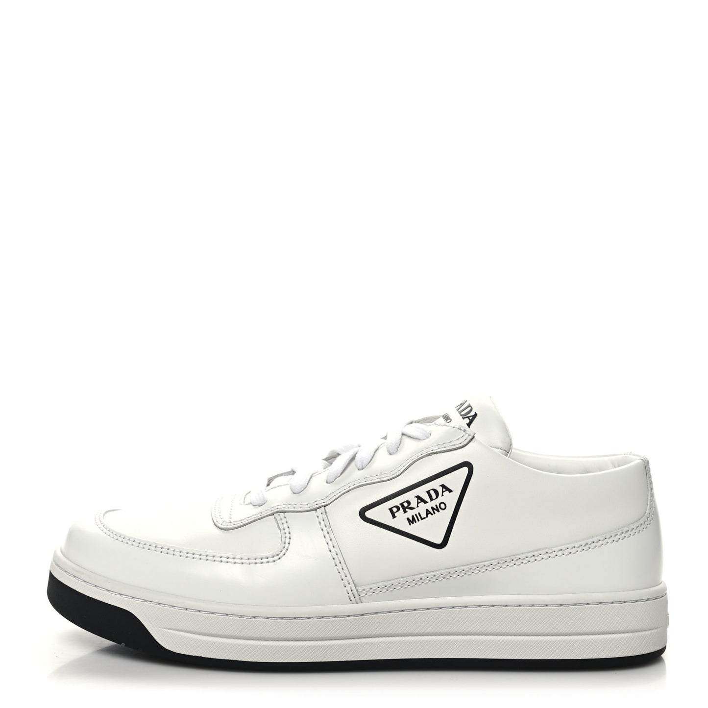 Spazzolato Rois Vitello Soft Triangle Logo Womens Low Top Sneakers 38.5 White