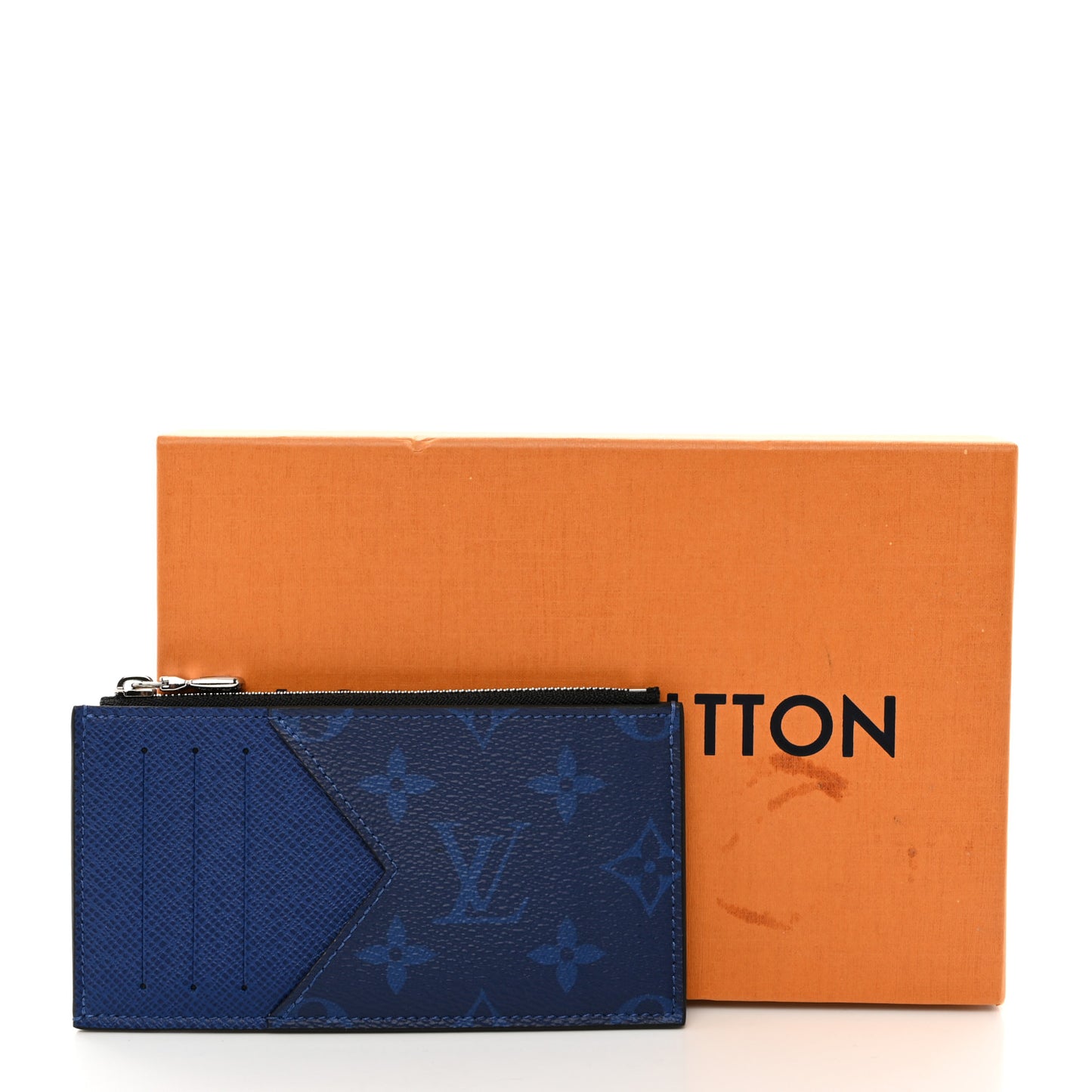 LOUIS VUITTON Monogram Taiga Coin Card Holder Cobalt