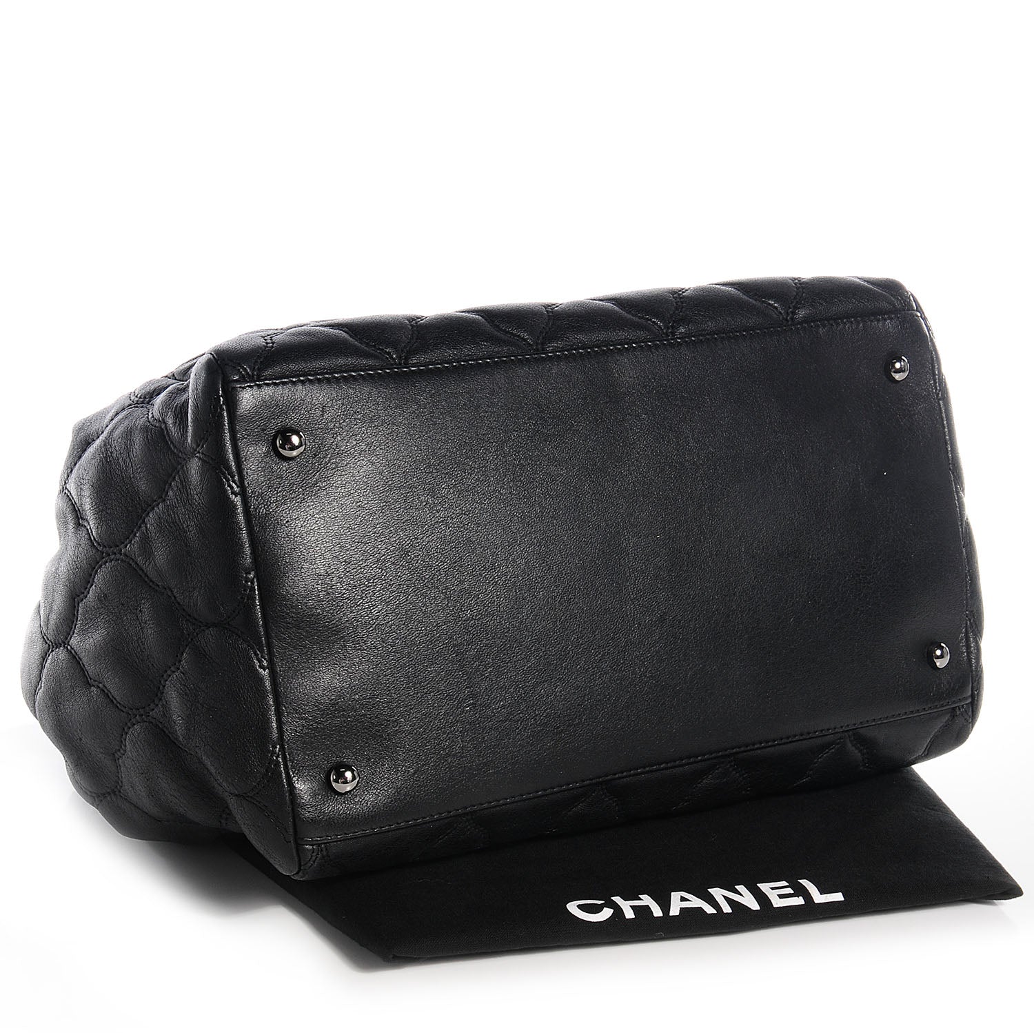 Chanel Lambskin Cells Accordion Tote Black 4 of 8