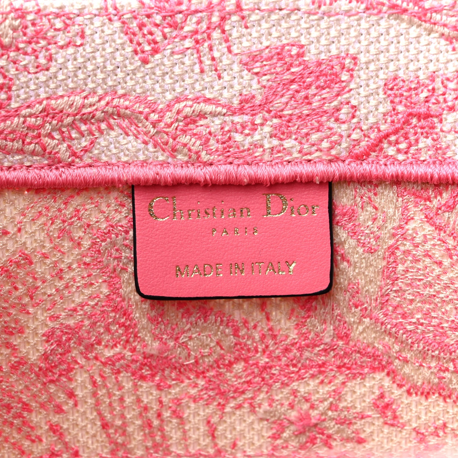 Christian Dior Canvas Embroidered Medium Dioriviera Toile De Jouy Book Tote Peony Pink 6 of 12