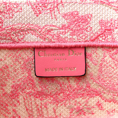 Christian Dior Canvas Embroidered Medium Dioriviera Toile De Jouy Book Tote Peony Pink 6 of 12
