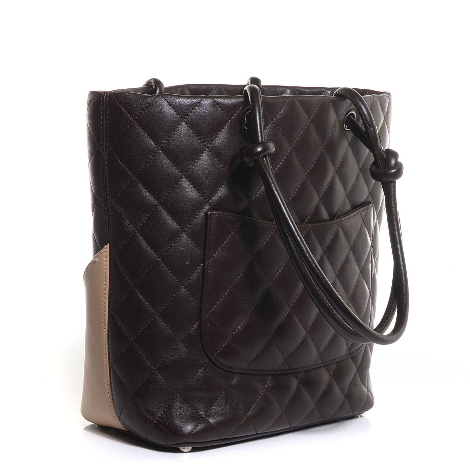 Chanel Calfskin Quilted Medium Cambon Tote Brown Beige 3 of 7