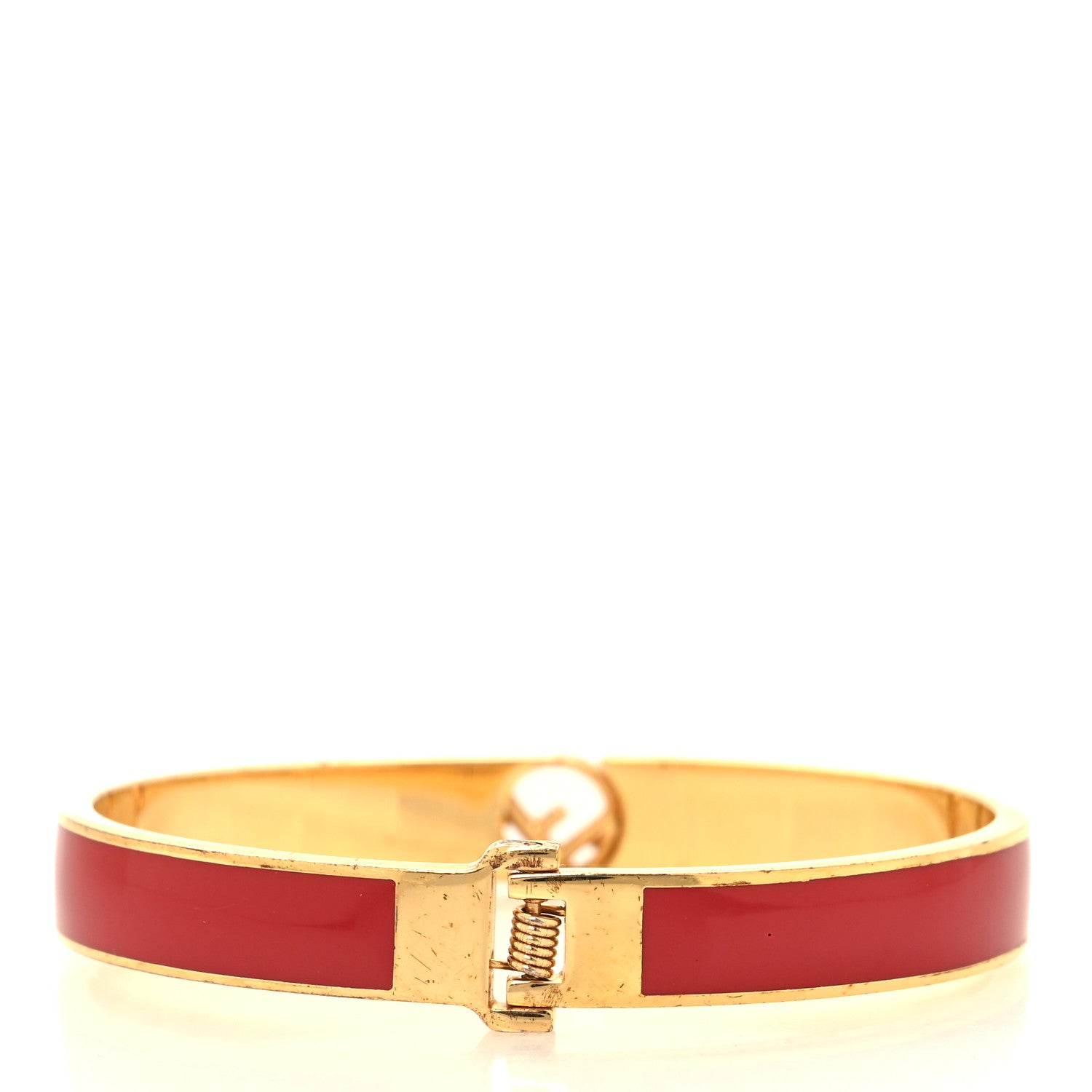 Fendi Enamel Metal F Is Fendi Bracelet M Red Gold 3 of 7
