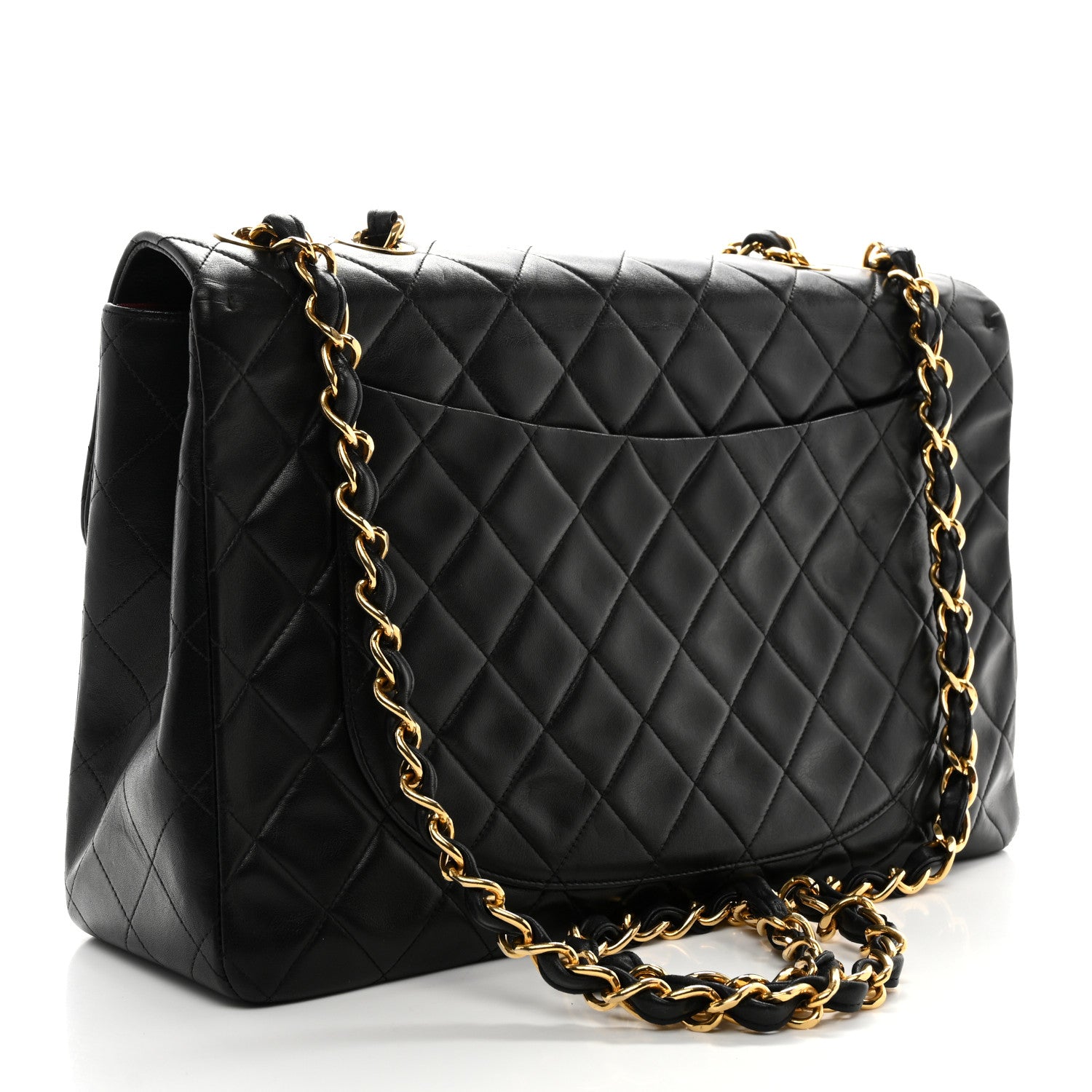 Chanel Lambskin Quilted XL Jumbo Single Flap Black 3 of 11